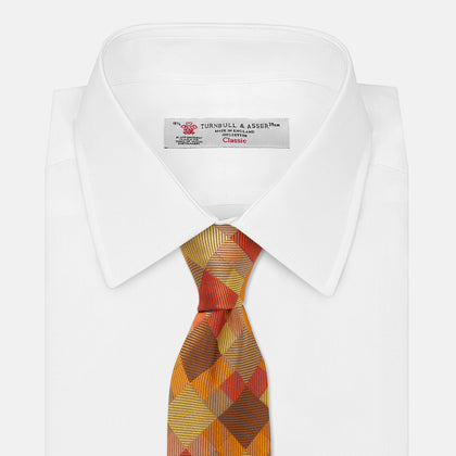 Orange Multi Pixel Silk Tie Image 1