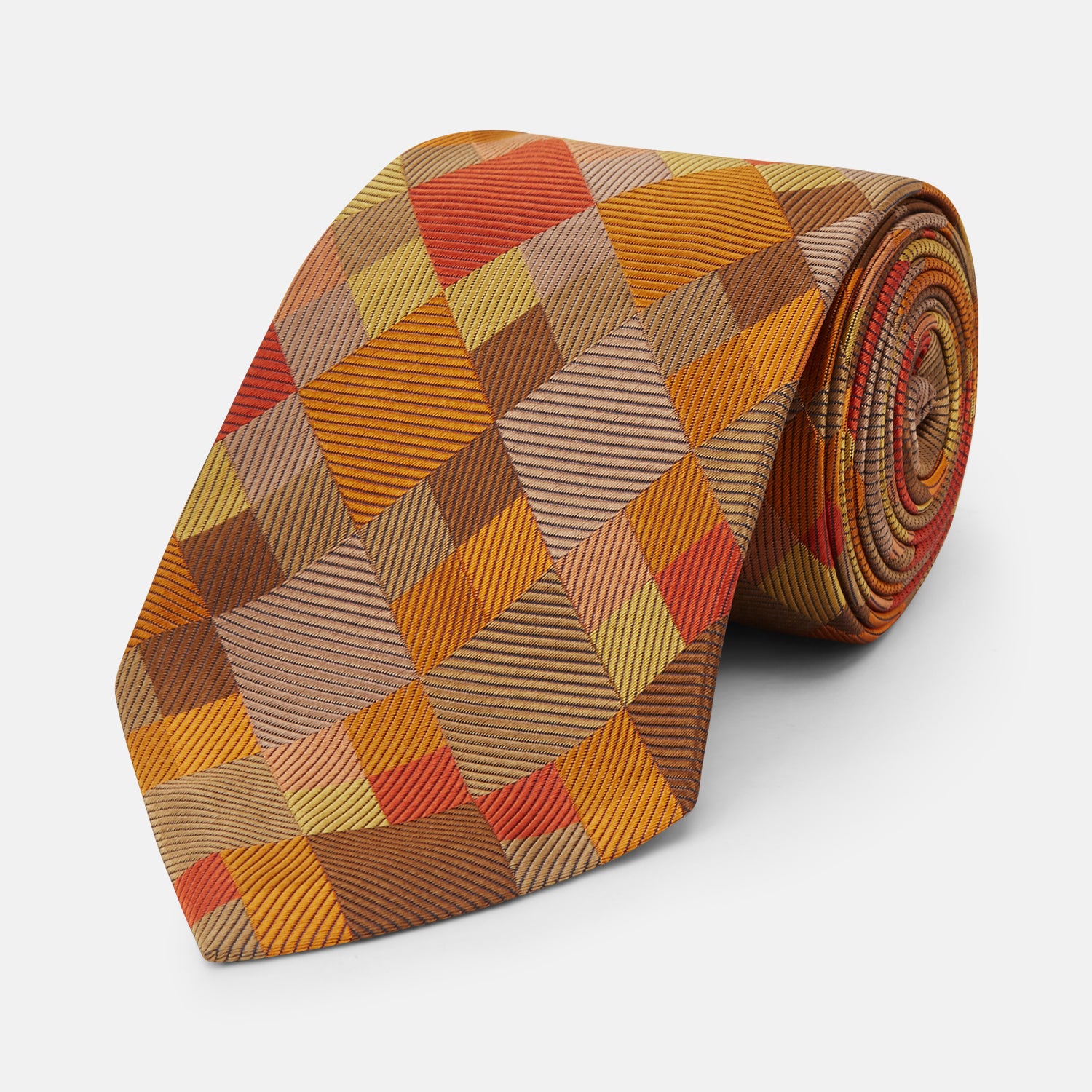 View 1 of product Orange Multi Pixel Silk Tie