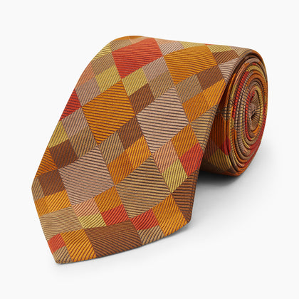 Orange Multi Pixel Silk Tie Image 4