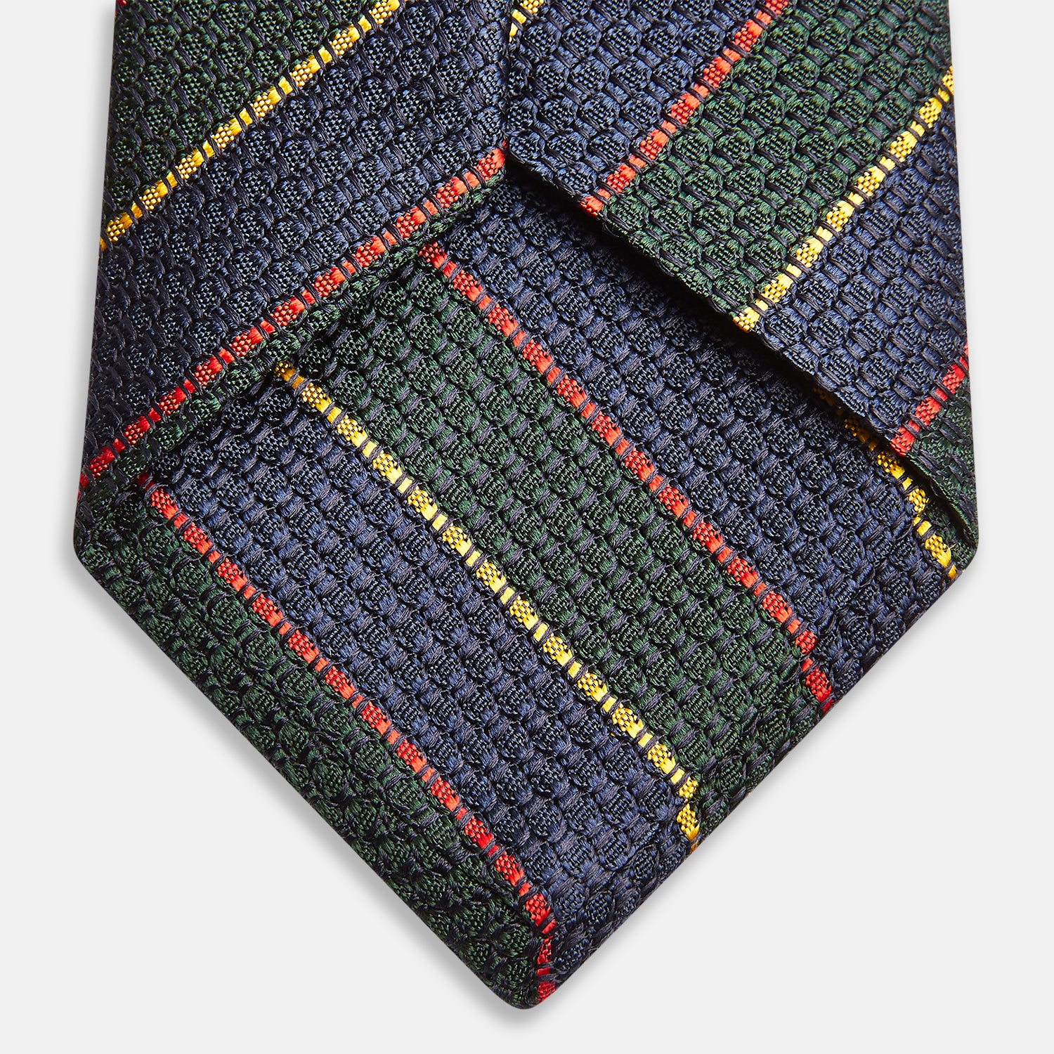 Green & Navy Multi Stripe Silk Tie
