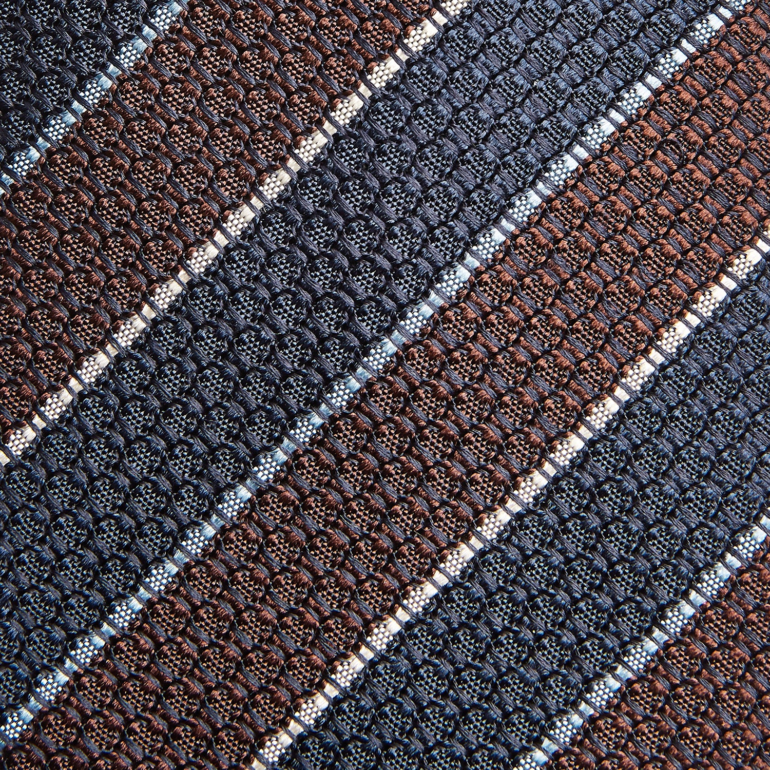 View 3 of product Burgundy & Navy Multi Stripe Silk Tie