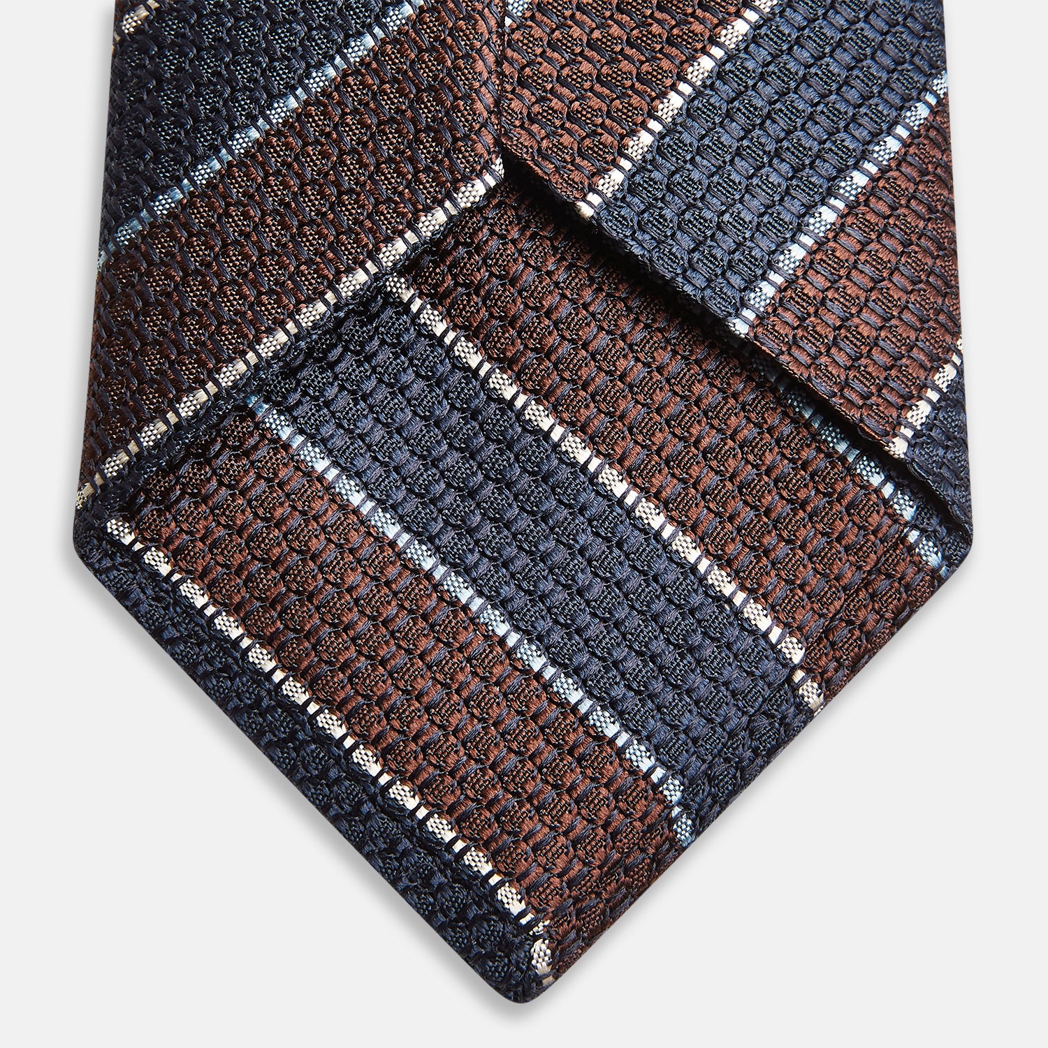View 4 of product Burgundy & Navy Multi Stripe Silk Tie