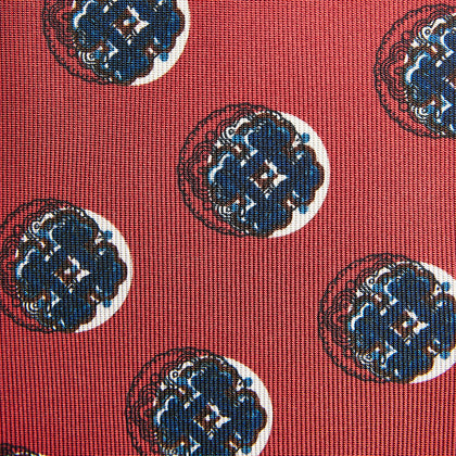 Red Shadow Spot Printed Silk Tie Image 4