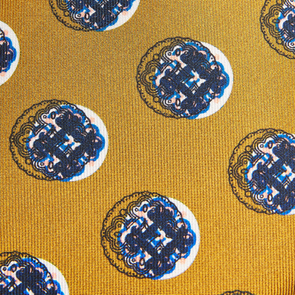 Gold Shadow Spot Printed Silk Tie
