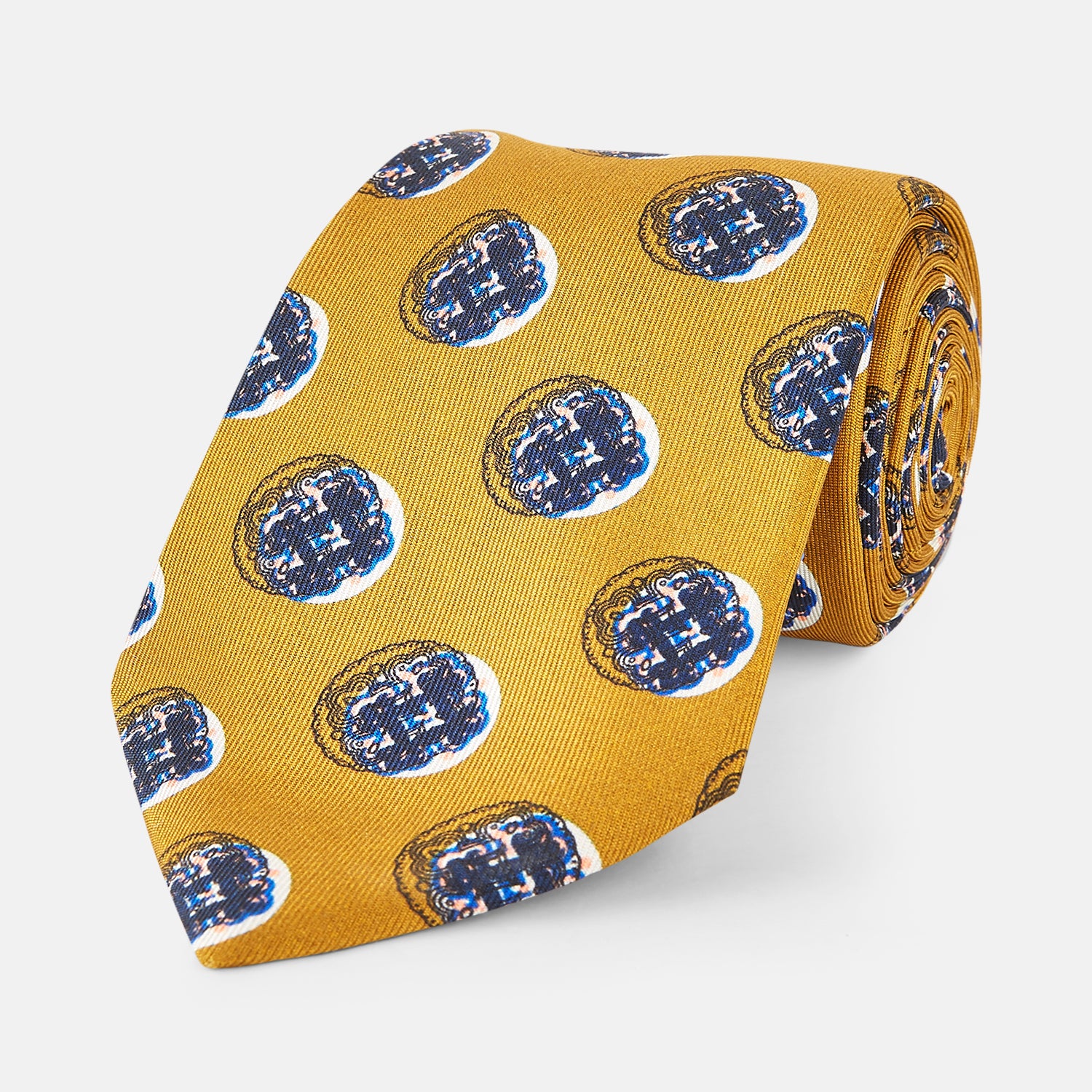 View 1 of product Gold Shadow Spot Printed Silk Tie