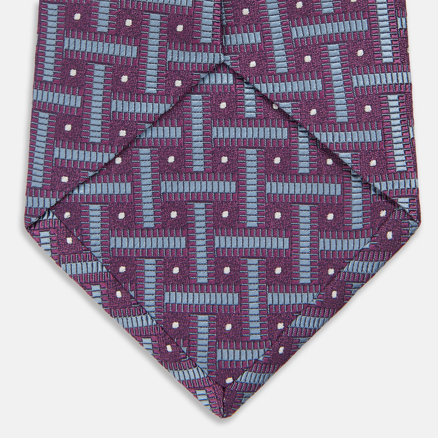 View 4 of product Purple & Navy Cross Silk Tie