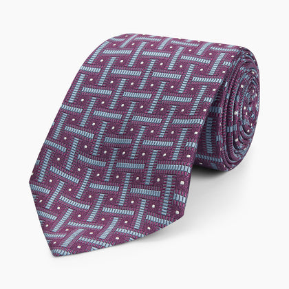 Purple & Navy Cross Silk Tie Image 4