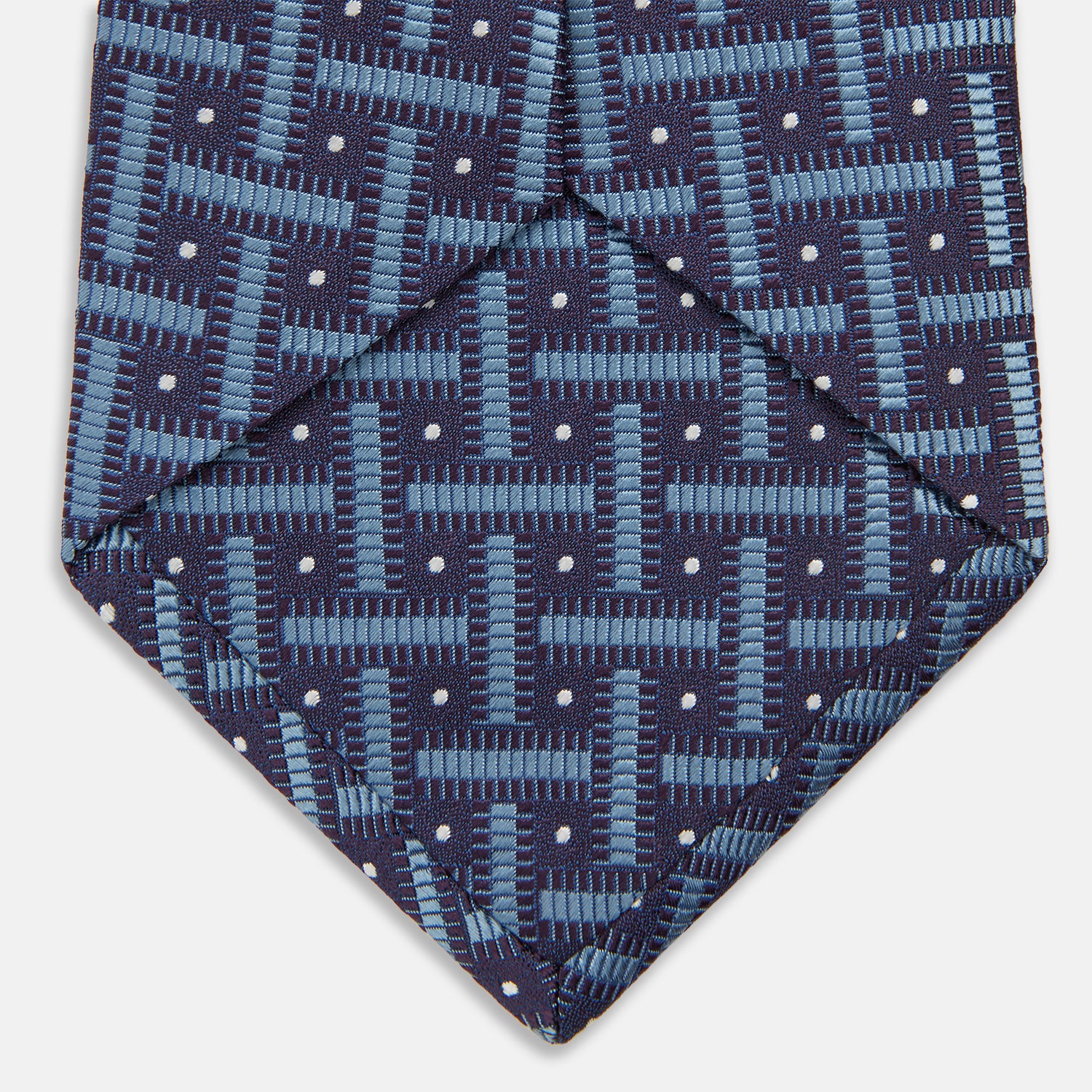 View 4 of product Navy & Blue Cross Silk Tie