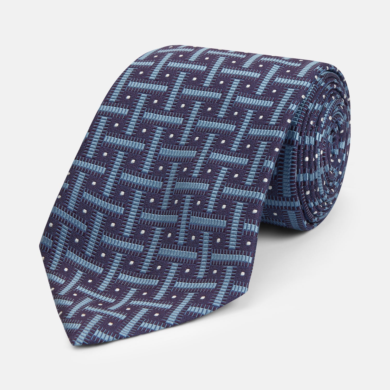 View 1 of product Navy & Blue Cross Silk Tie