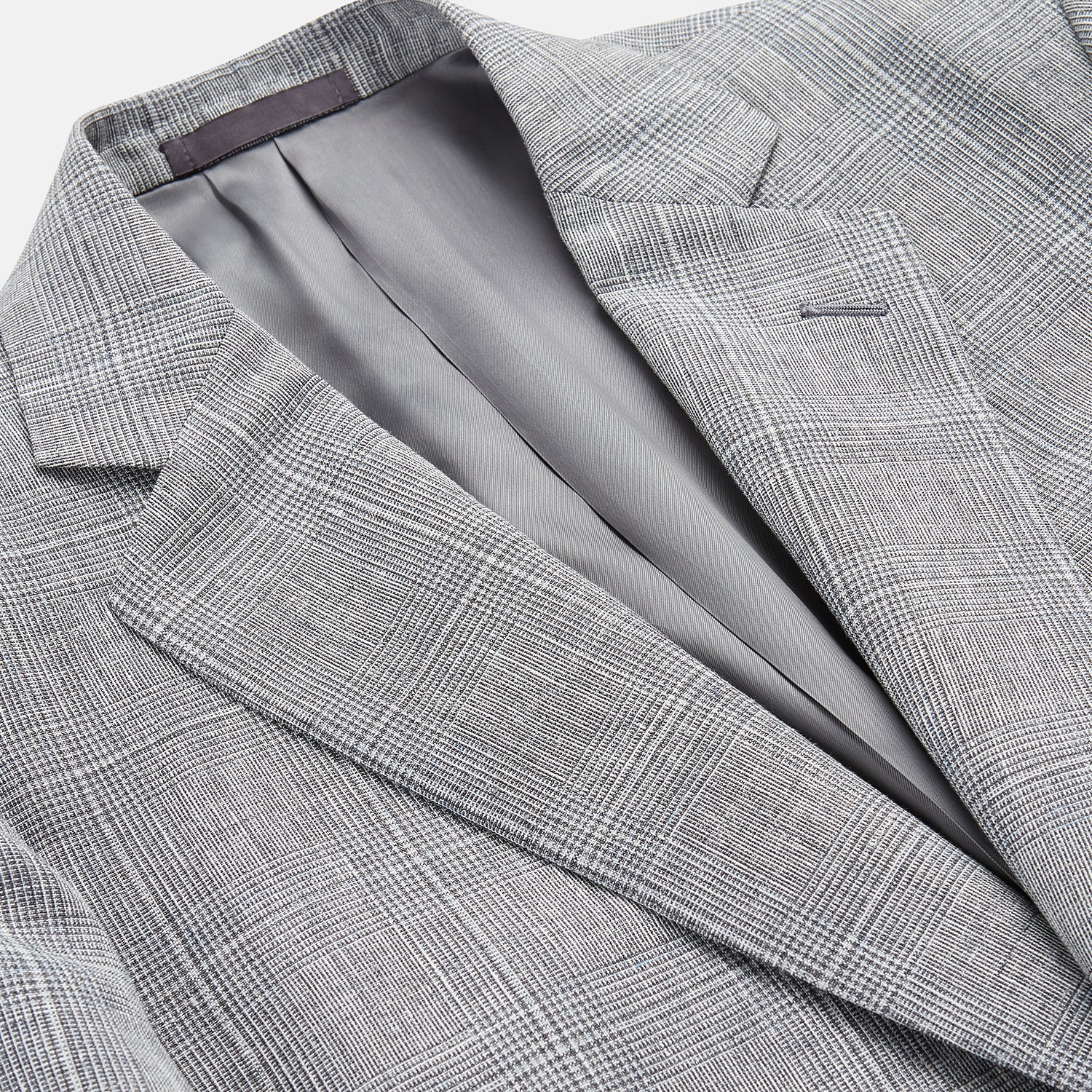 View 2 of product Grey Multi Check Linen Blend Barrington Blazer
