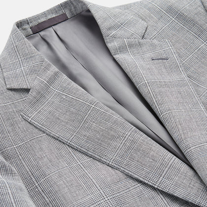 Grey Multi Check Linen Blend Barrington Blazer Image 1