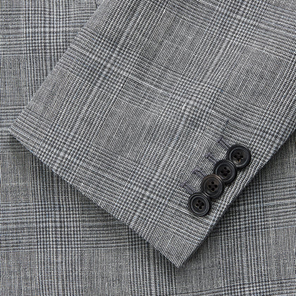 Grey Multi Check Linen Blend Barrington Blazer Image 2