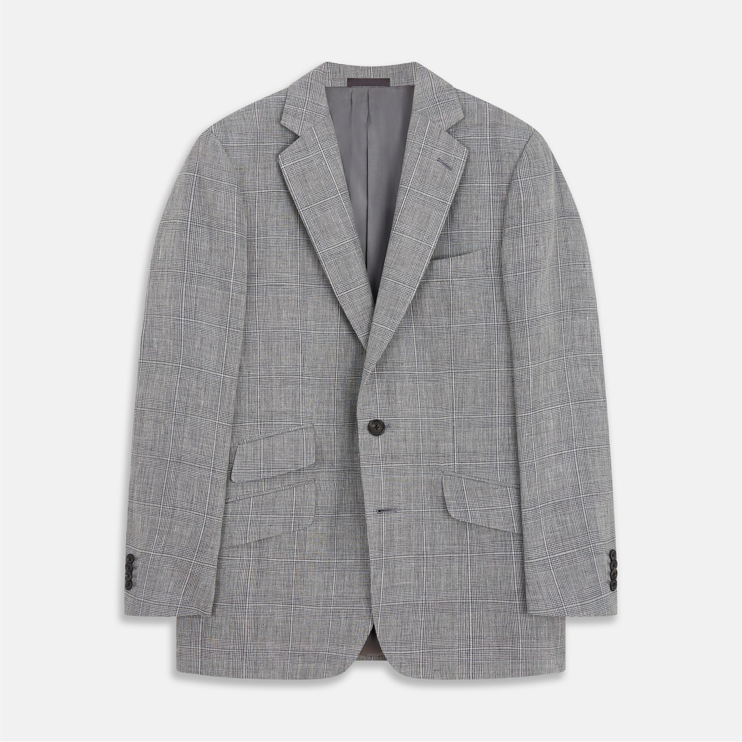 View 1 of product Grey Multi Check Linen Blend Barrington Blazer