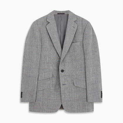 Grey Multi Check Linen Blend Barrington Blazer Image 4