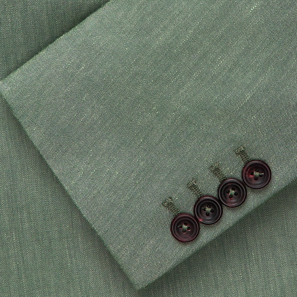 Green Wool and Linen Blend Barrington Blazer