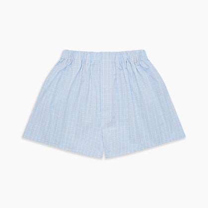 Blue and White Check Cotton RE-PURPOSE Godfrey Boxers Image 2