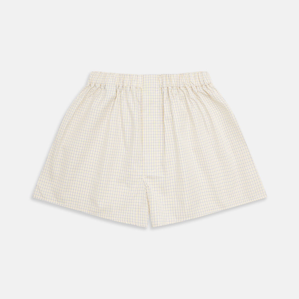 Yellow and Blue Check Cotton RE-PURPOSE Godfrey Boxers