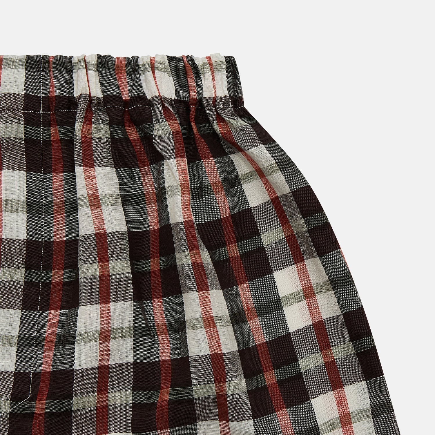 View 2 of product Black Multi Check Linen Blend Godfrey Boxer Shorts