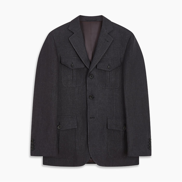 Charcoal Linen Safari Byron Jacket Image 7