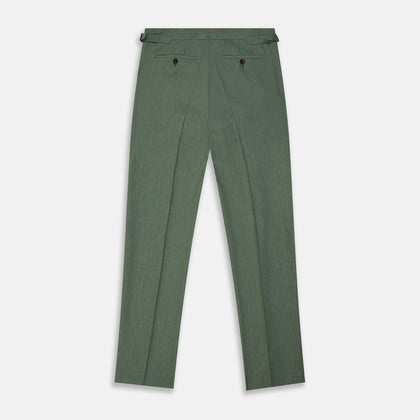 Green Wool and Linen Blend Jonathan Trouser Image 2