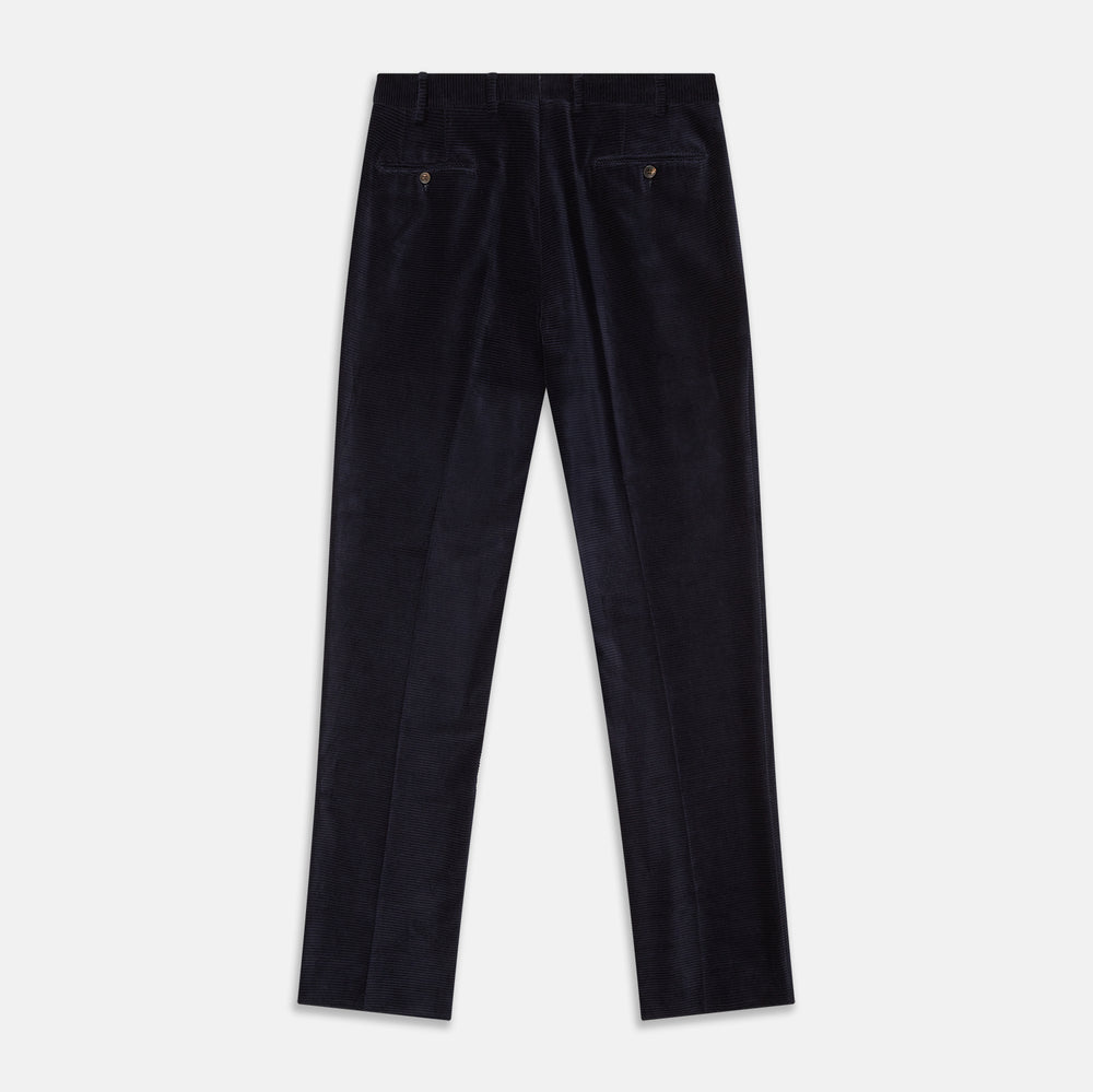 Navy Horizontal Cord Nolan Trousers
