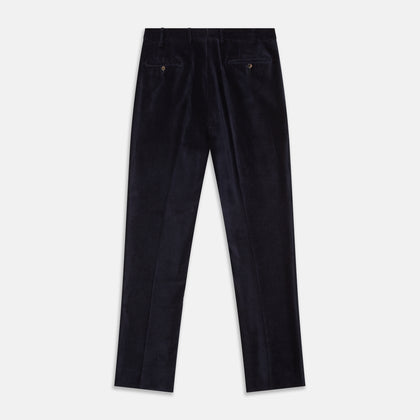 Navy Horizontal Cord Nolan Trousers Image 3