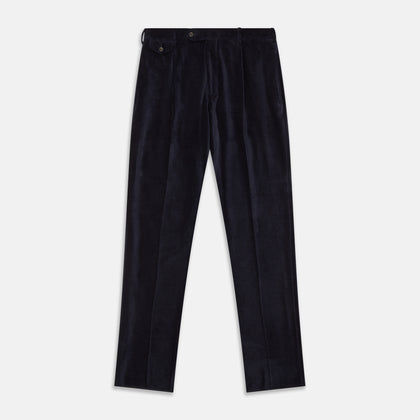 Navy Horizontal Cord Nolan Trousers