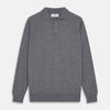 View 1 of product Grey Merino Wool Cecil Rugby Polo Shirt
