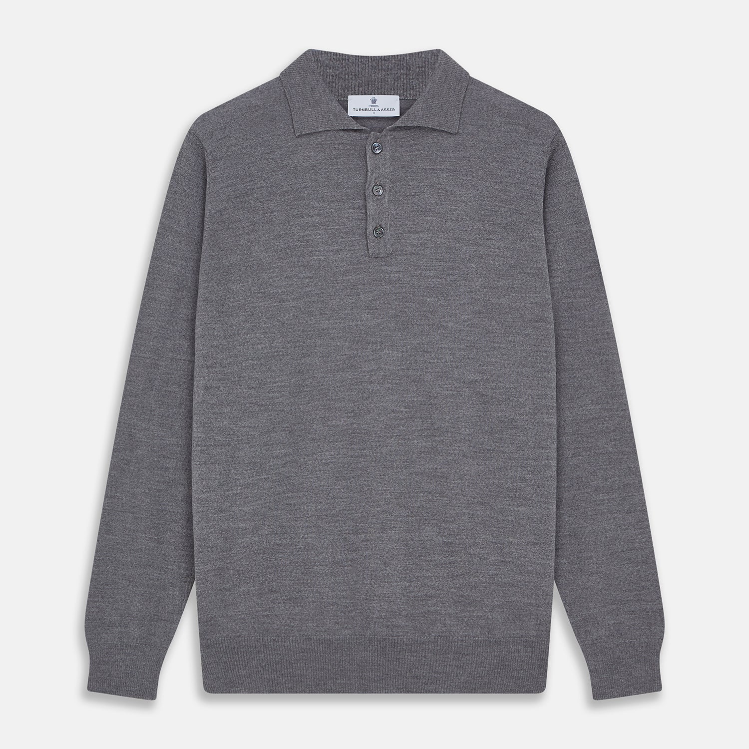 View 1 of product Grey Merino Wool Cecil Rugby Polo Shirt