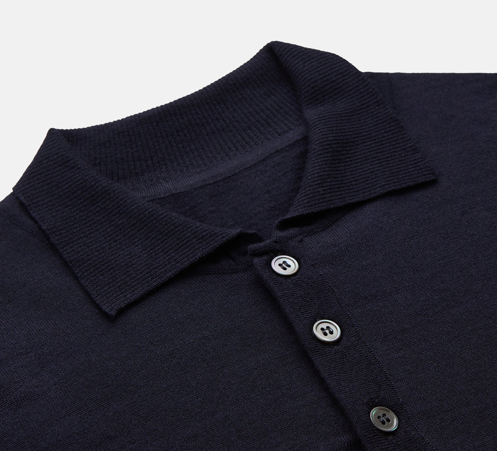 Navy Merino Wool Cecil Polo Shirt
