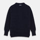 Navy Wool and Cotton Blend Albany Guernsey Jumper