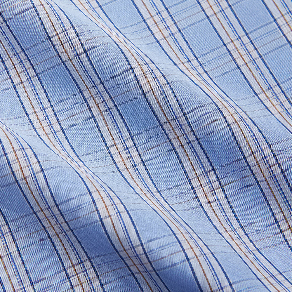 Pale Blue Multi Check Cotton Sussex Nightshirt