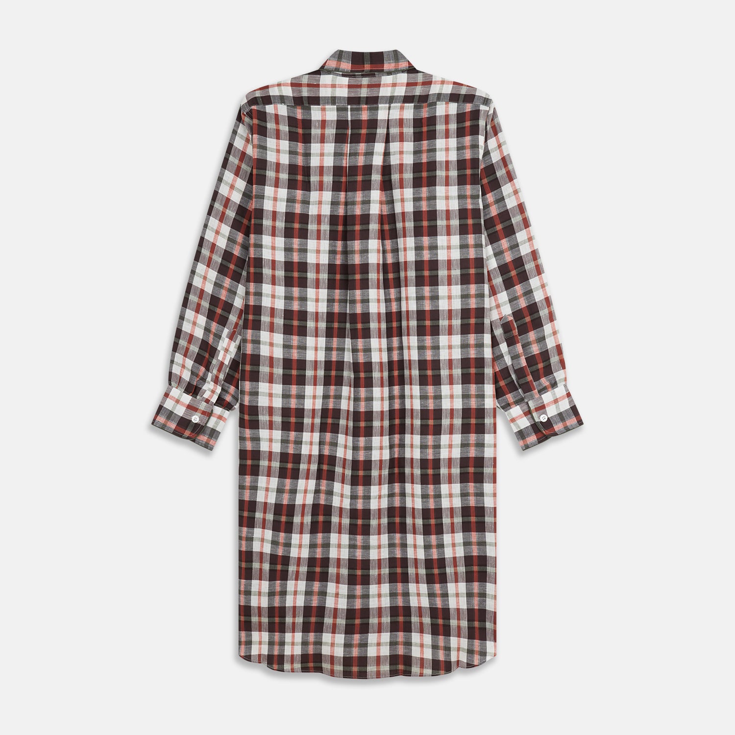 View 4 of product Black Multi Check Linen Blend Sussex Nightshirt