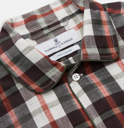 Black Multi Check Linen Blend Sussex Nightshirt Image 1