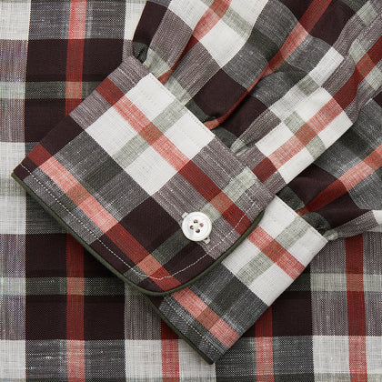 Black Multi Check Linen Blend Sussex Nightshirt Image 2