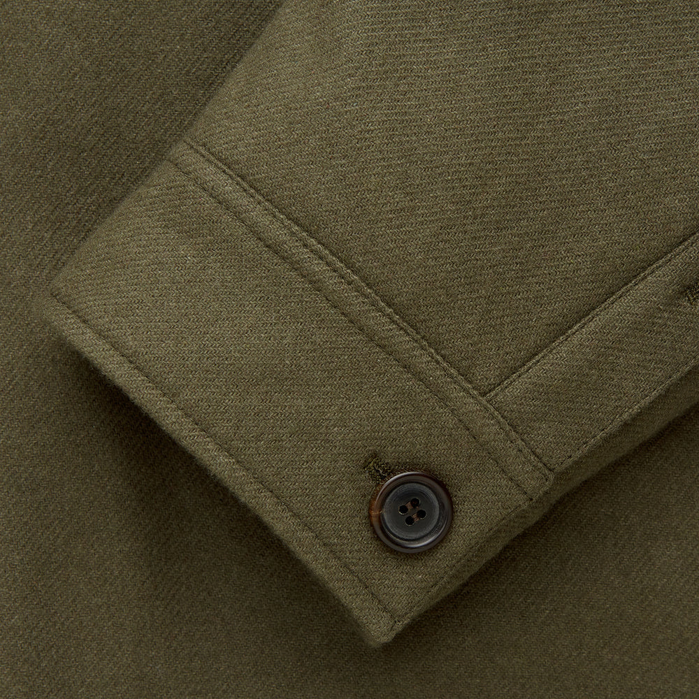 Green Quilted Cashmere Amhurst Overshirt