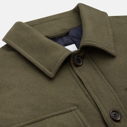 Green Quilted Cashmere Amhurst Overshirt Image 7