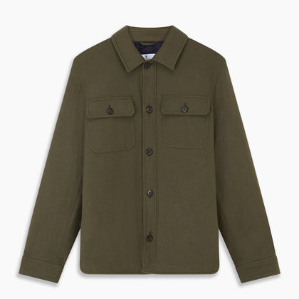 Green Quilted Cashmere Amhurst Overshirt Image 10