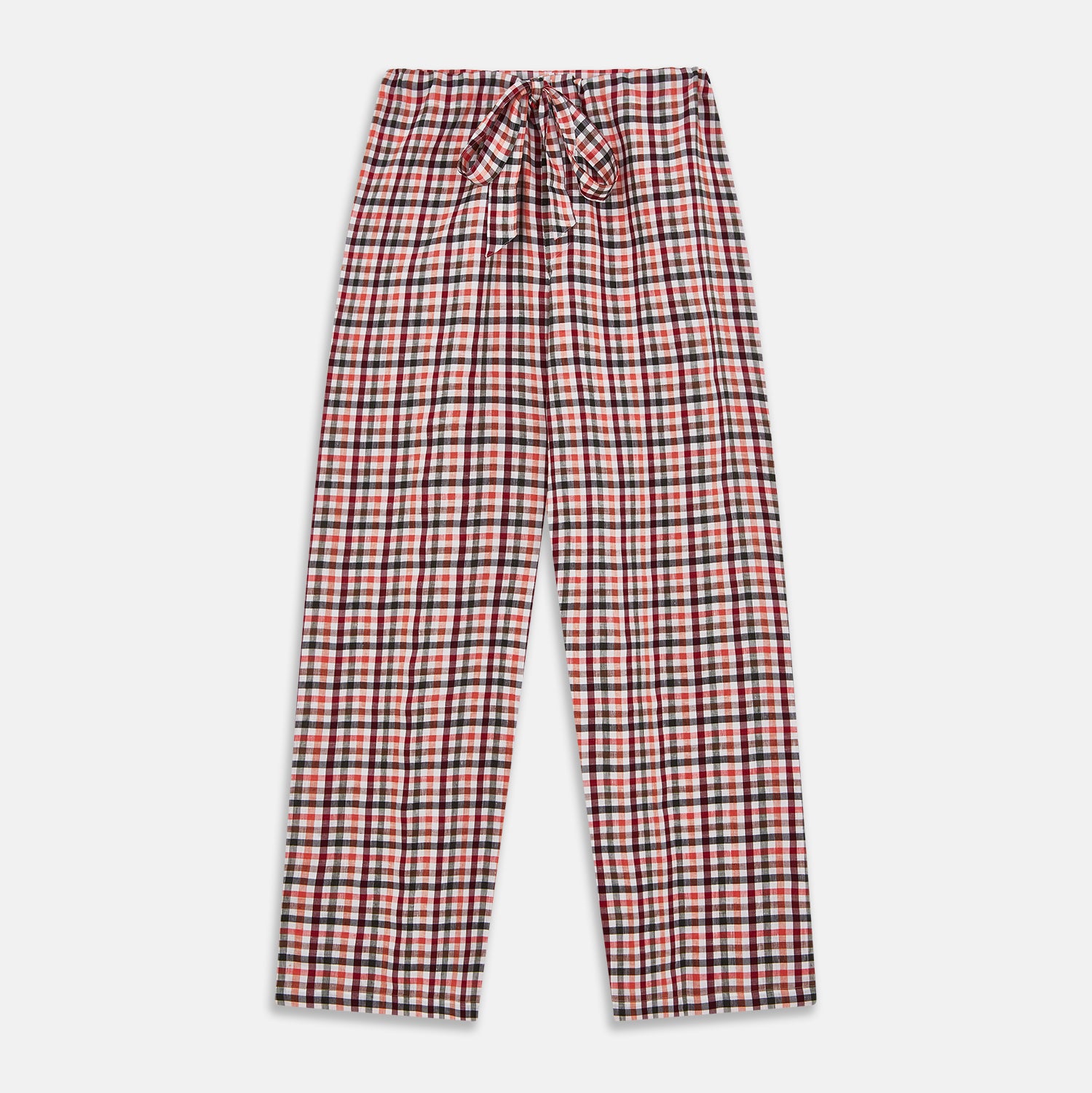 View 5 of product Green Multi Check Linen Blend Quin Pyjama Set