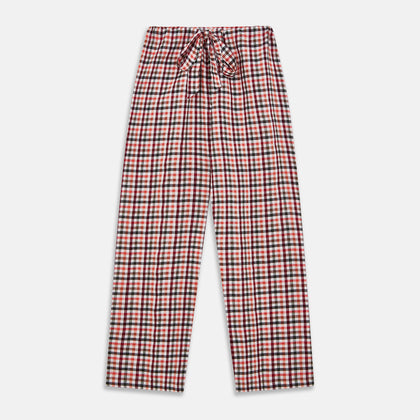 Green Multi Check Linen Blend Quin Pyjama Set Image 4