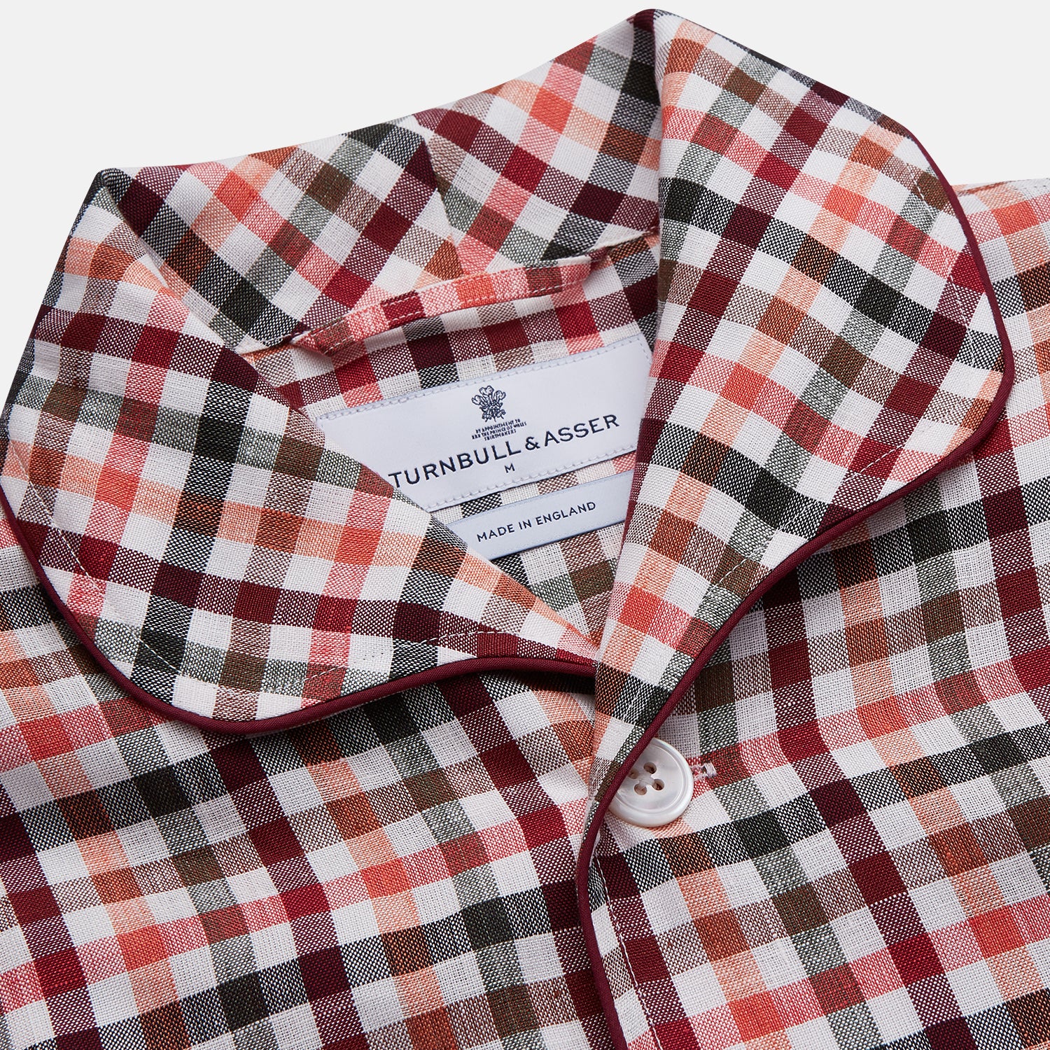 View 4 of product Green Multi Check Linen Blend Quin Pyjama Set