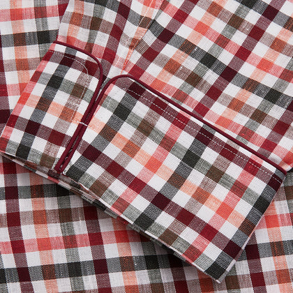 Green Multi Check Linen Blend Quin Pyjama Set Image 2