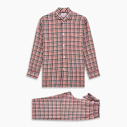 Green Multi Check Linen Blend Quin Pyjama Set Image 5
