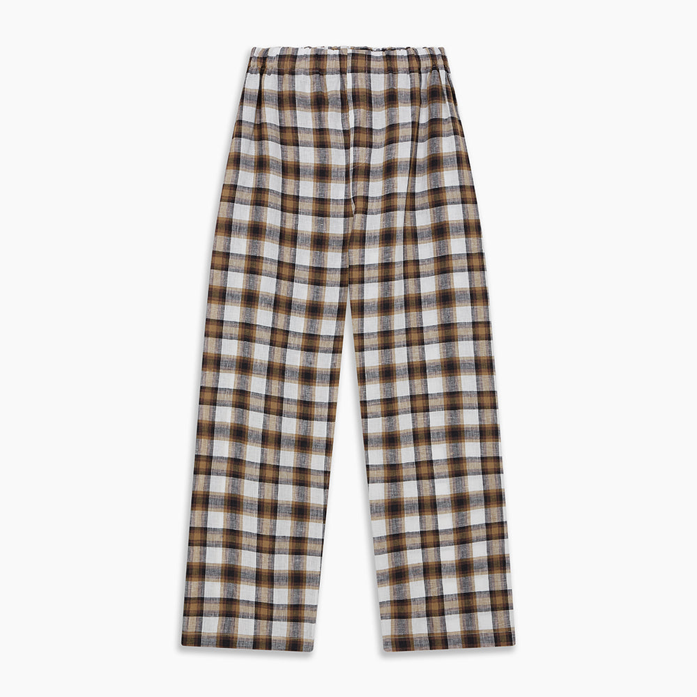 Brown Multi Check Linen Hyde Pyjama Set