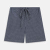 View 1 of product Navy Motif Cotton and Silk Blend Duffield Pyjama shorts