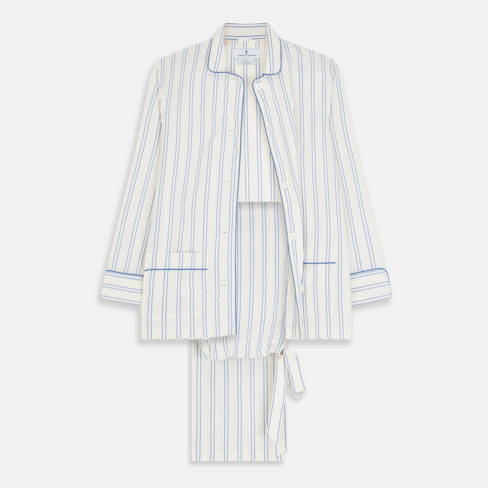 Women's Blue Multi Cotton Thelma Pyjama Set