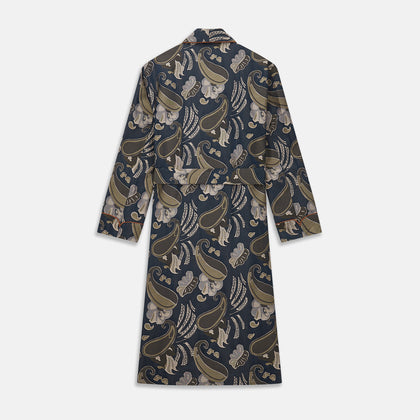 Navy Paisley Pattern Cotton Arnold Gown Image 4