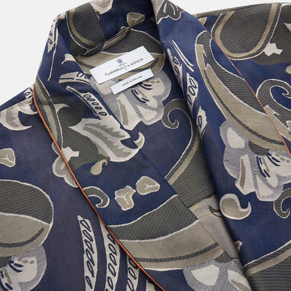 Navy Paisley Pattern Cotton Arnold Gown Image 2