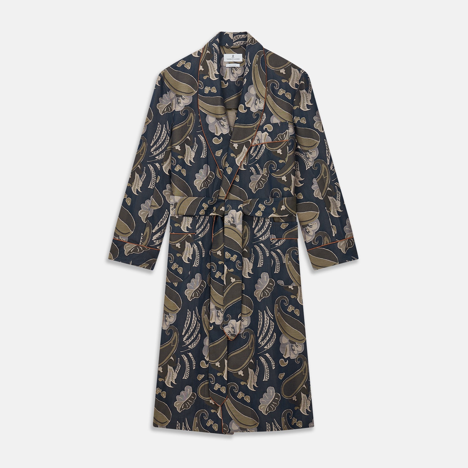 View 1 of product Navy Paisley Pattern Cotton Arnold Gown