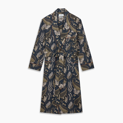 Navy Paisley Pattern Cotton Arnold Gown Image 5